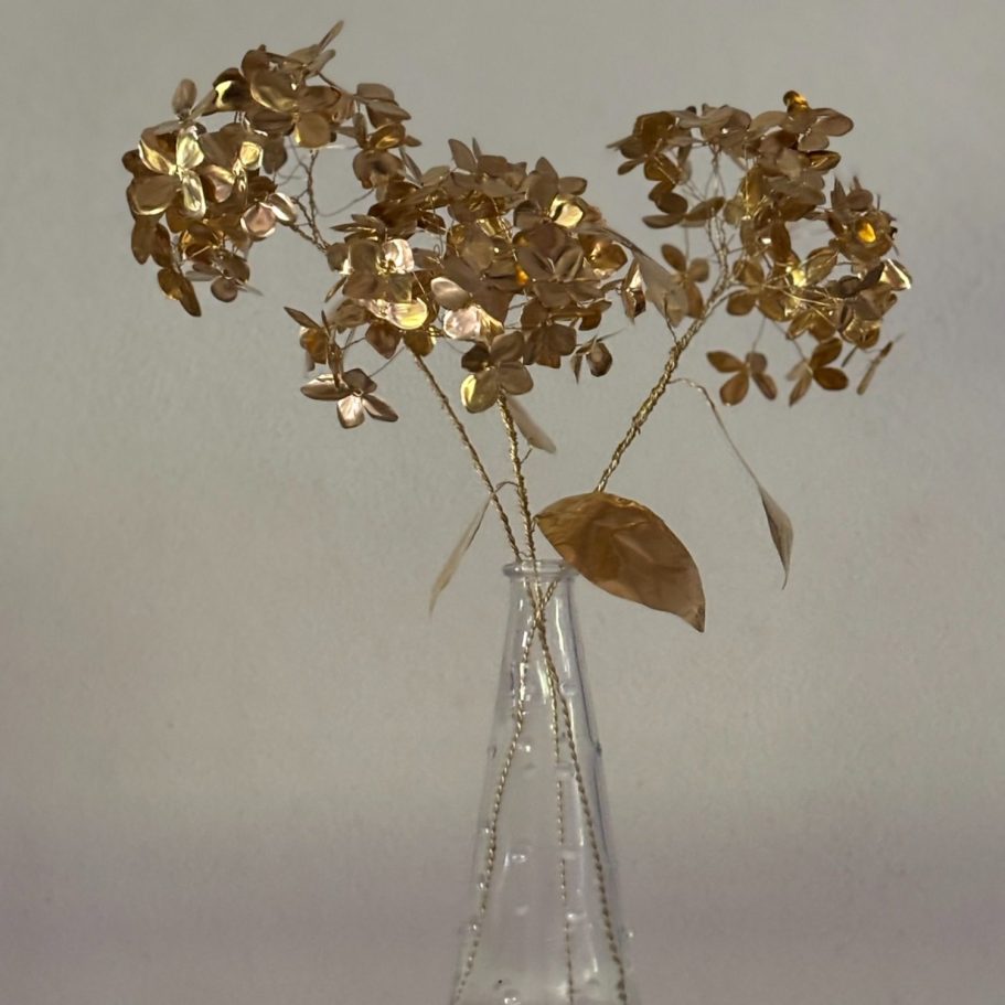 Hand crafted brass Hydrangea