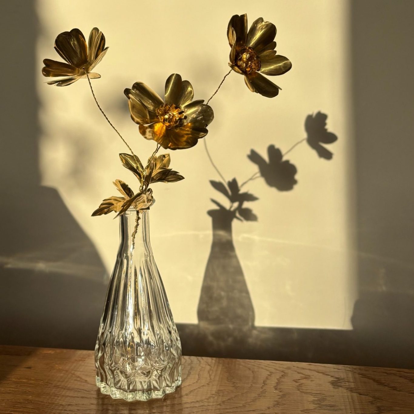 Hand crafted brass Japanese Anemone